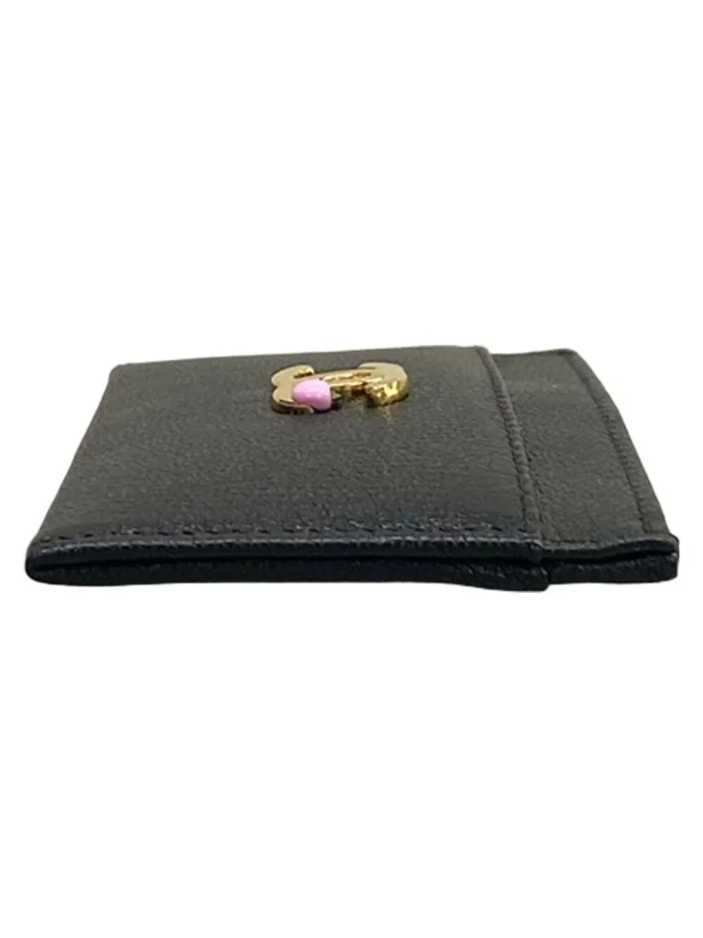 Chanel Card Case Black Gold Apple Metier Dar Collection